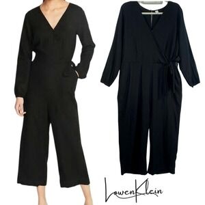 Old Navy‎ Black Jumpsuit Wrap Long Sleeve Womens Size XL Casual Comfy